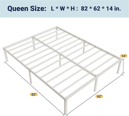 allewie queen bed frame, 14 inch metal beds shown in use