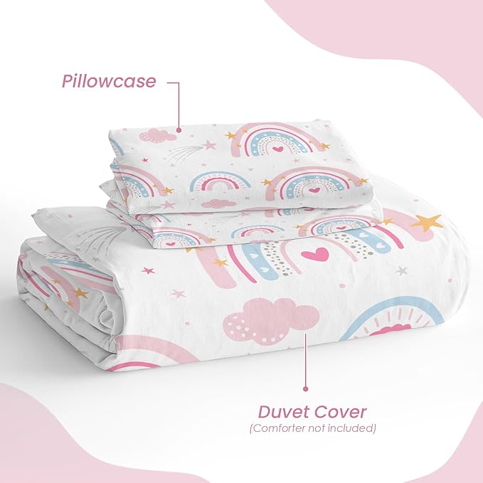 SANDJEST Rainbow Duvet Cover Sets Full Size - Image 4