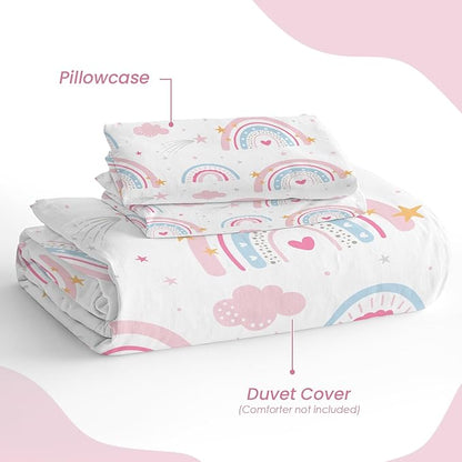 SANDJEST Rainbow Duvet Cover Sets Full Size - Image 4