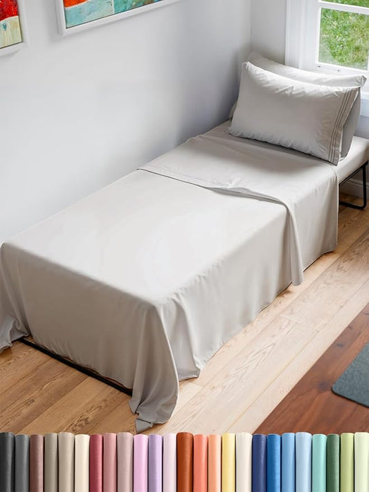 Cot Sheet Set 30” x 75” – 4 Piece Cot Size Narrow Twin Mattress Sheets – Ideal by CGKUnlimited