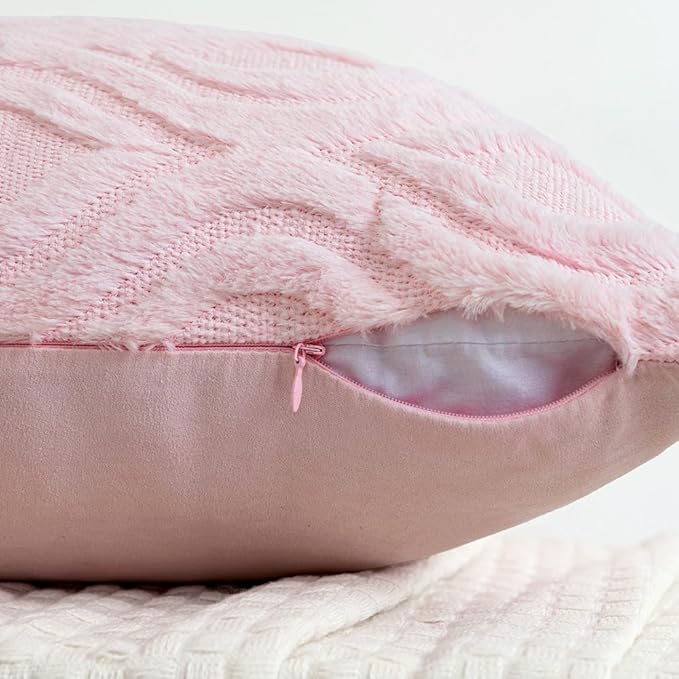 MIULEE Light Pink Valentines Throw Pillow Covers 12x20 Inch, Soft Spring Plush - Image 3