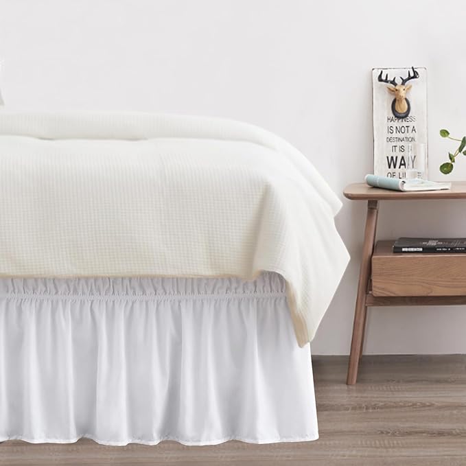 Full Bed Skirt, Elastic Wrap Around Bed Skirt Full Size, Bed Skirts - Image 7