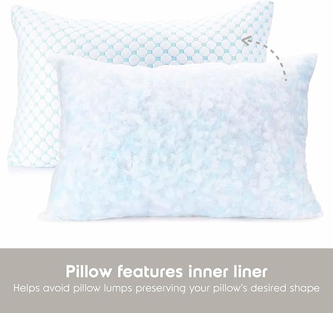 Nestl Cooling Kids Pillow for Sleeping 1 Pack, Luxury Shredded Memory Foam - Image 8