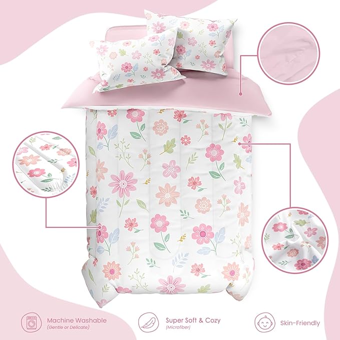 SANDJEST Floral Duvet Cover Sets Twin Size - Image 3