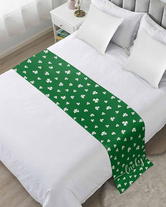 St Patrick's Day Lucky Leaves Bed Runners by ZFUNCING