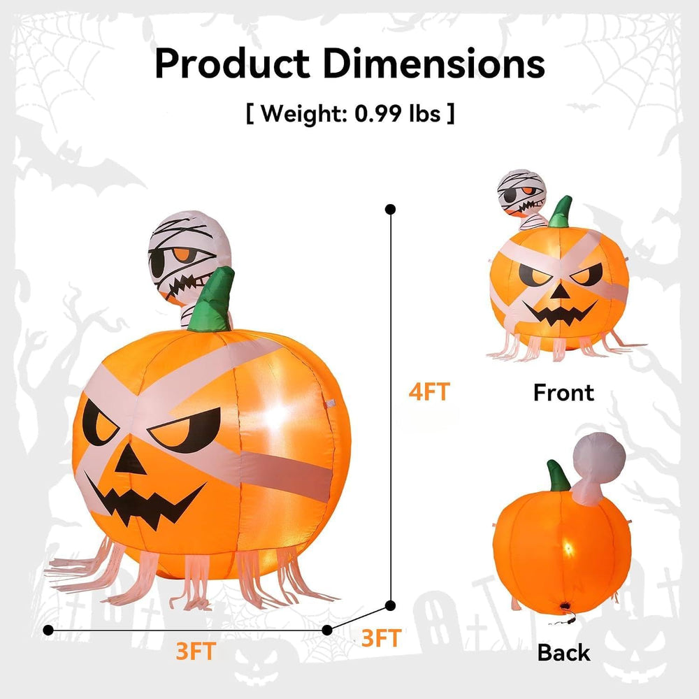 Halloween Pumpkin Inflatables 4FT Outdoor Yard Decor