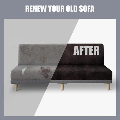 molasofa Leather Like Stretch Futon Slipcover Armless Futon Bed Sofa Cover - Image 6