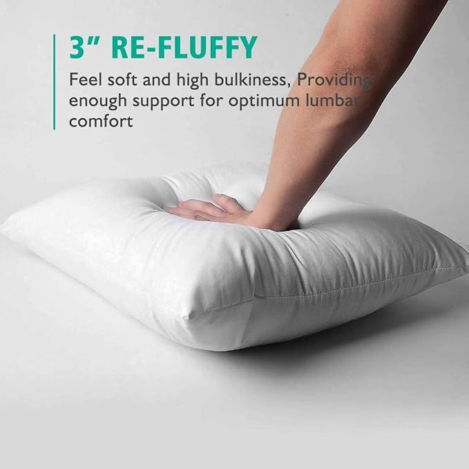 APSMILE Organic 12x20 Feather Down Throw Pillow Inserts Set of 2, 100% Cotton - Image 7
