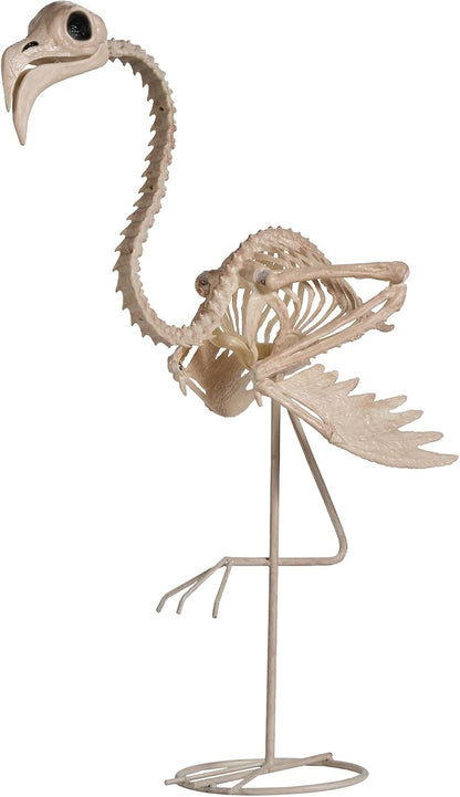 JOYIN Flamingo Skeleton Halloween Decorations 27.6 Inch Tall Spooky Flamingo Posable Animal Skeleton with Movable Joints for Halloween Indoor Outdoor Yard Garden Lawn Patio Prop Decor