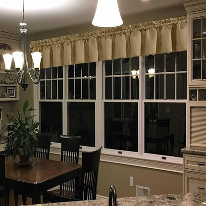 104 Inch Extra Wide Valance for Windows Khaki Living Room Bedroom Valance Rod - Image 2