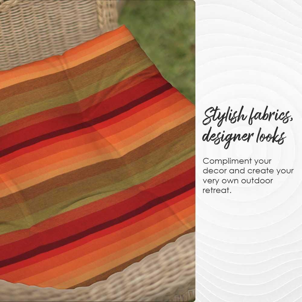 RSH DECOR 3Piece Wicker Tufted Outdoor Chair Cushions for Patio Furniture, Te...