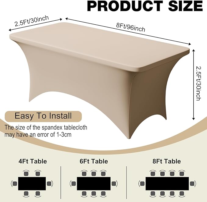 Trlyc 1 Pack 8FT Spandex Table Cloth - Image 4