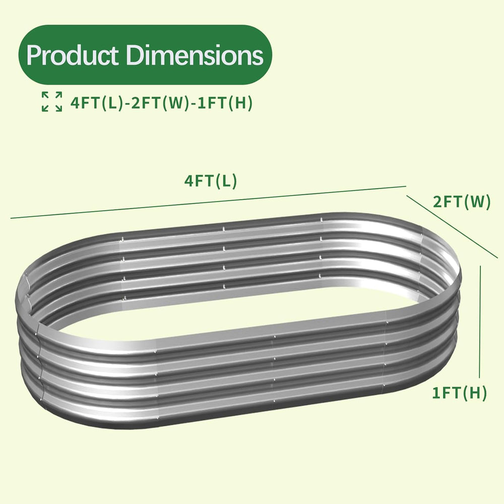 Galvanized Garden Bed Kit for Vegetables/Herbs/Flowers, Outdoor Raised Plante...