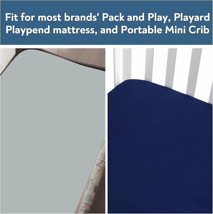 Waterproof Pack and Play Sheets Fitted 2 Pack, Compatible - Image 4