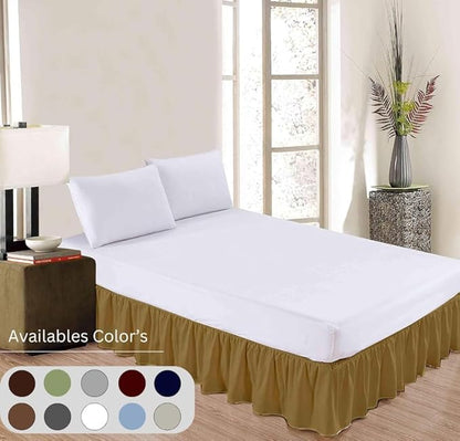 Ruffle Bed Skirt with Split Corners, Microfiber Dust Ruffled - Image 3