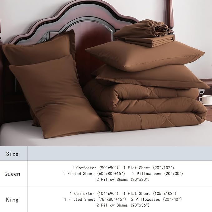 NTBAY King Comforter Set with Sheets, 7 Pieces Soft and Breathable King Bedding - Image 7