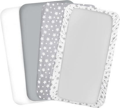 Pack and Play Sheets, 4 Pack Mini Crib Sheets, Stretchy Pack n Play Playard - Image 7