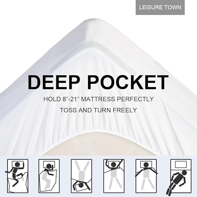 LEISURE TOWN Mattress Pad Twin Size Soft Cotton Mattress Cover, Quilted Fitted - Image 5
