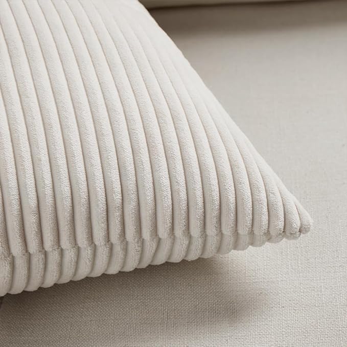 Fancy Homi 2 Packs Cream Decorative Throw Pillow Covers 16x16 Inch - Image 5