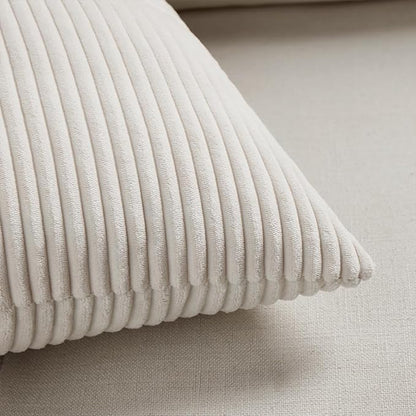 Fancy Homi 2 Packs Cream Big Decorative Throw Pillow Covers 24x24 Inch - Image 5