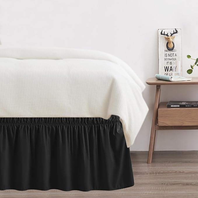 Queen Bed Skirt, Elastic Wrap Around Bed Skirt Queen Size, Bed Skirts - Image 7