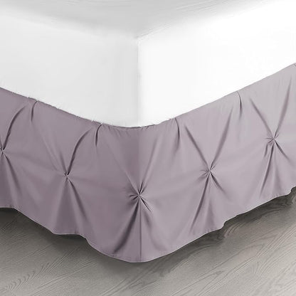 Nestl Dusty Purple Bed Skirt Cal King Size, Pinch Pleat Cal King Bed Skirt by Nestl