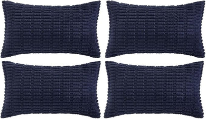 Fancy Homi 4 Packs Navy Blue Decorative Throw Pillow Covers 16x24 Inch by Fancy+Homi