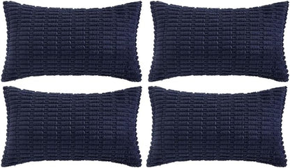 Fancy Homi 4 Packs Navy Blue Decorative Throw Pillow Covers 12x24 Inch by Fancy+Homi