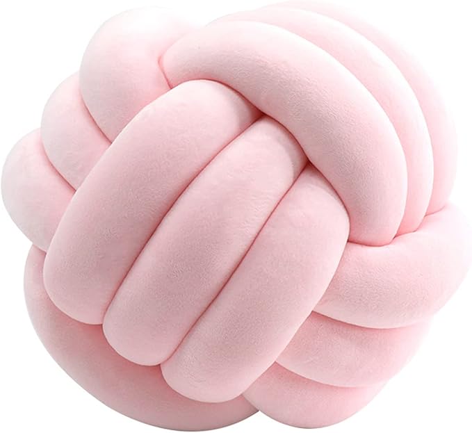 Round Throw Pillow, Soft Handmade Knot Ball Pillows, Home Decoration Pillow by Jackcsale