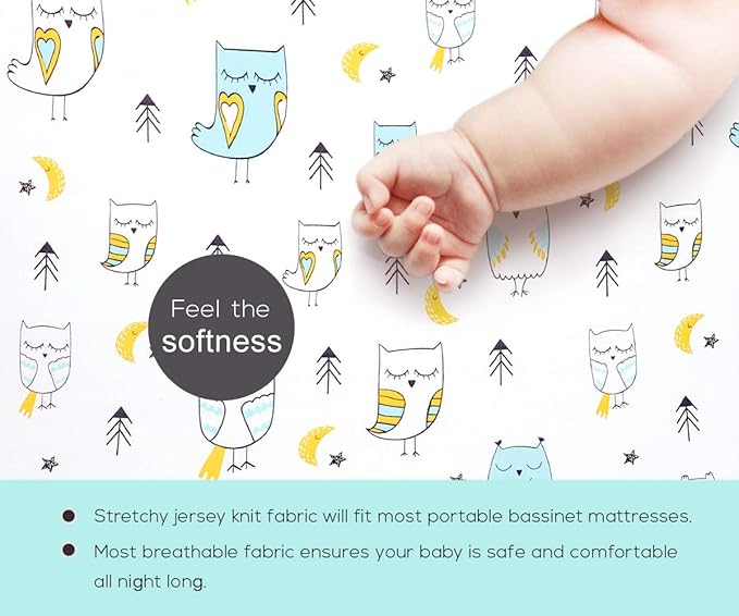 Pack n Play Sheets, BROLEX 2 Pack Mini Crib Sheets, Stretchy Portable Fitted - Image 8