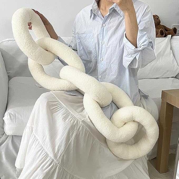 Long Chain Throw Pillow Knot Pillow，Knotted Chain Shape Cushion Dorm Room Decor - Image 3