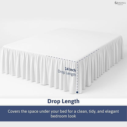 KRISHNA Ruffled Bed Skirt with Split Corners Twin, 100% Microfiber Hotel Quality - Image 4