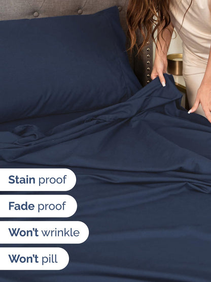 cgk extra deep queen sheet set - 6pc, side view