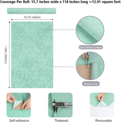Self Adhesive Mint Green Velvet Fabric Liner - Image 8
