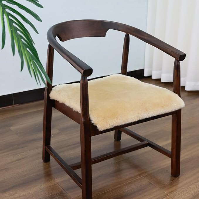 LLB Sheepskin Chair Covers Office Chair Cushion Dining Room Chair Pads Desk - Image 5