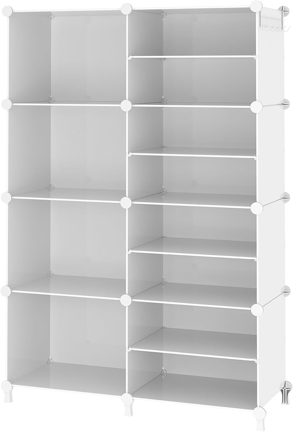 awtatos closet organizer 8 cube storage shelves, white, main product view