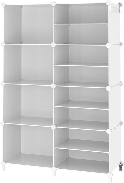 awtatos closet organizer 8 cube storage shelves, white, main product view