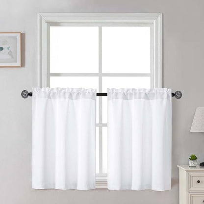 Gwine Short Curtains 30 Inch Length, Light Filtering Small Kitchen Window by Gwine
