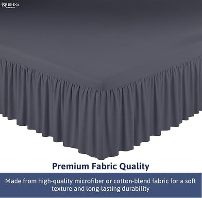KRISHNA Ruffled Bed Skirt with Split Corners Full, 100% Microfiber Hotel Quality - Image 6