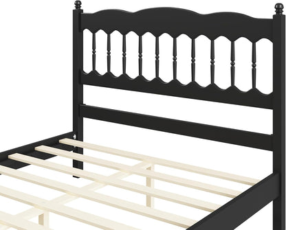 bellemave full vintage wood spindle post bed,wooden platform showing dimensions