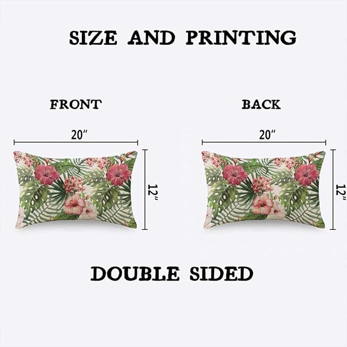 TKS MITLAN Tropical Flower Throw Pillow Case Cushion Cover Watercolor Summer - Image 4