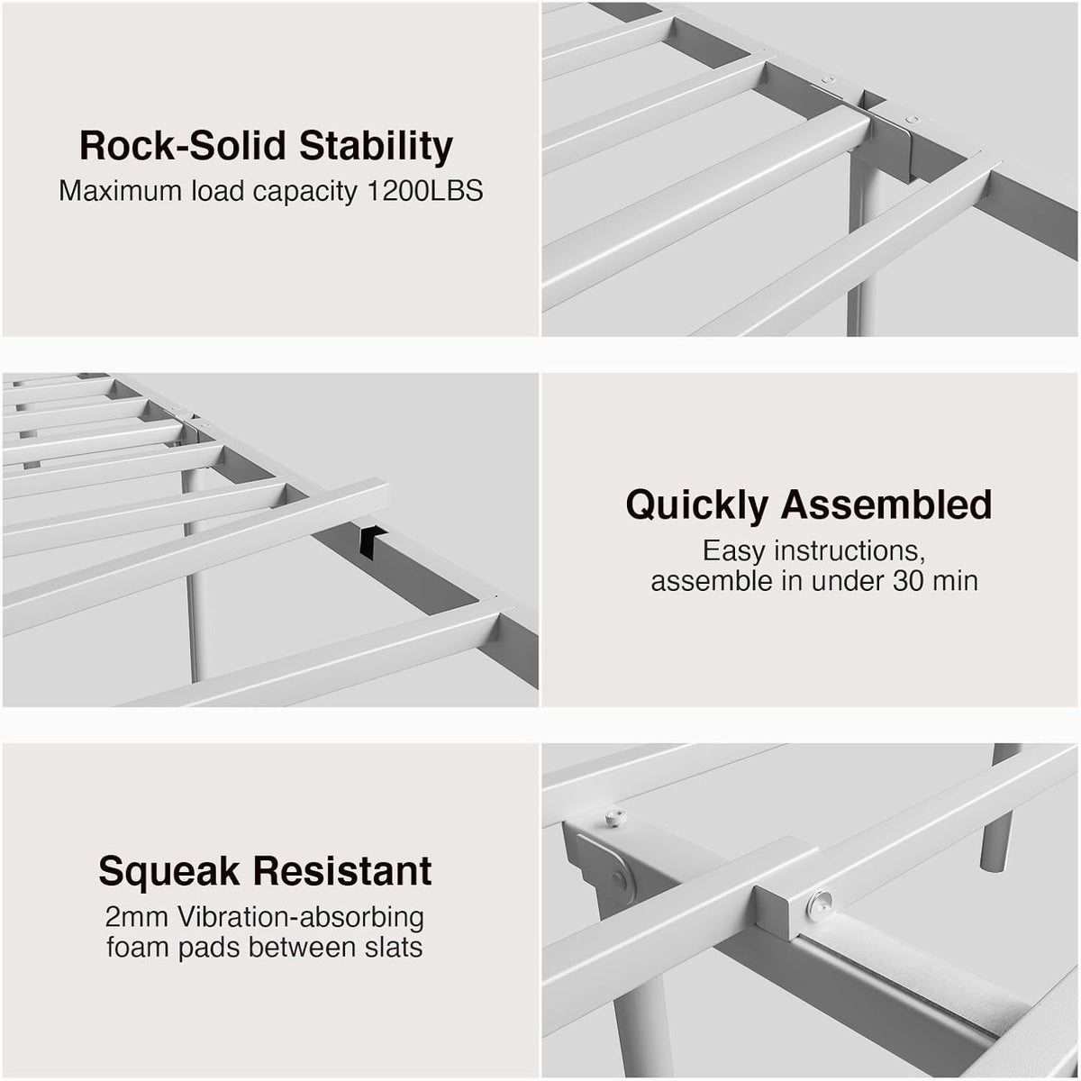 novilla metal full size bed frame - modern, package contents