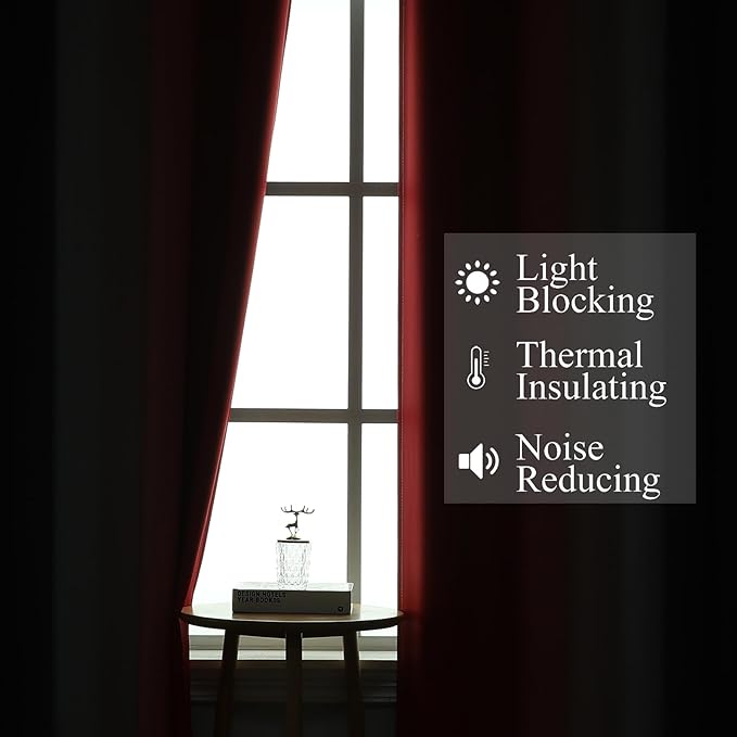 Estelar Textiler Black and Red Ombre Blackout Curtains 90 Inches Long 2 Panels - Image 3