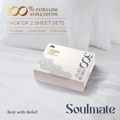Mayfair Linen 100% Egyptian Cotton 2 Pack Twin Sheet Set - Image 4
