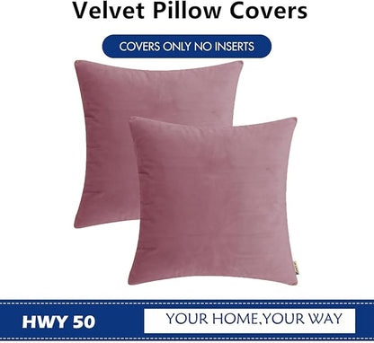 HWY 50 Purple Pink Velvet Throw Pillow Covers 18x18 Inch - Image 6