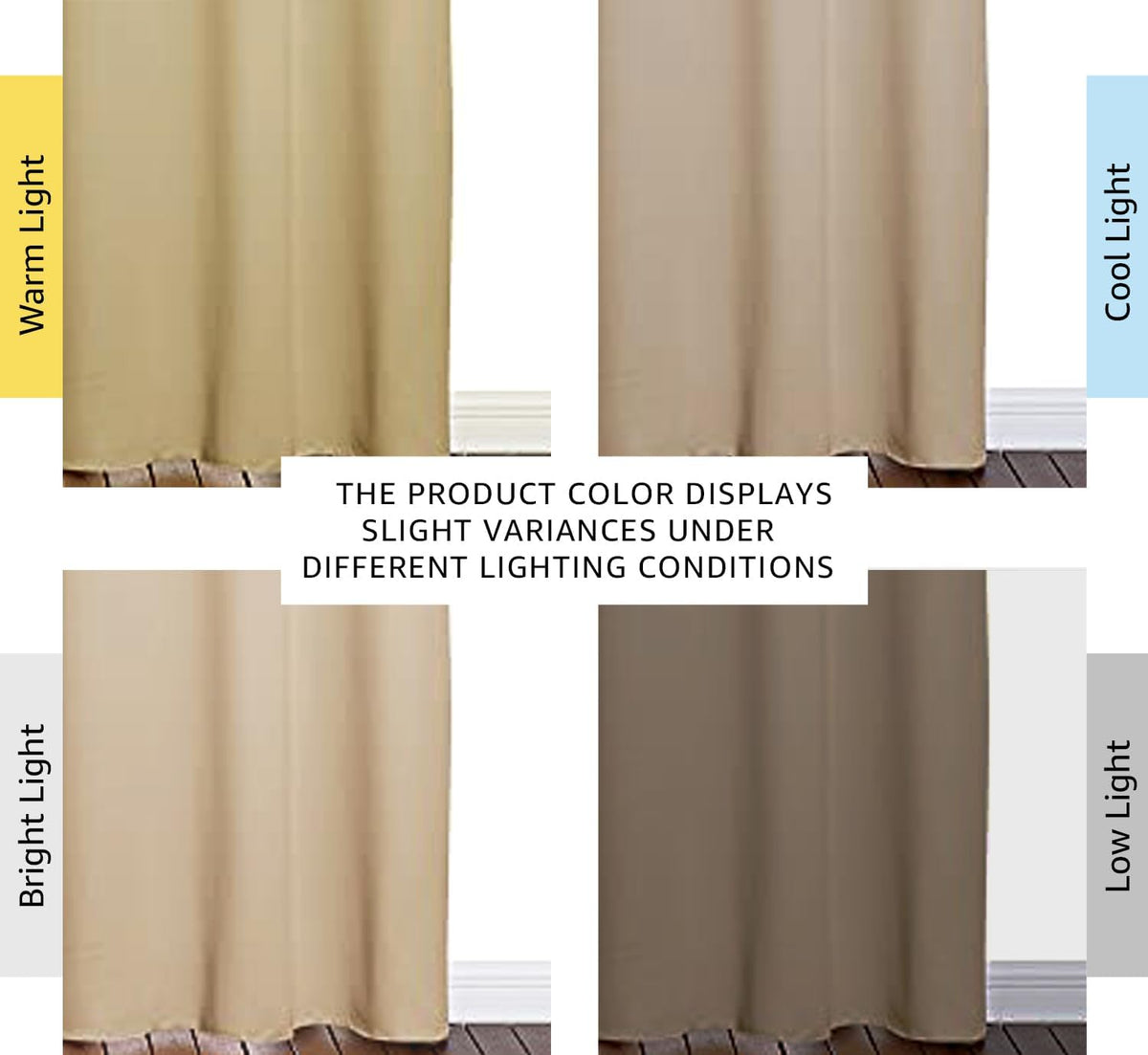 nicetown biscotti beige blackout curtains for bedroom 42", close-up detail