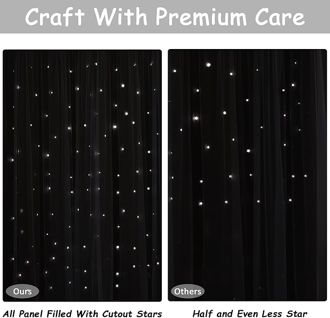 Kinryb White Star Cut-Out Window Curtains - Image 7