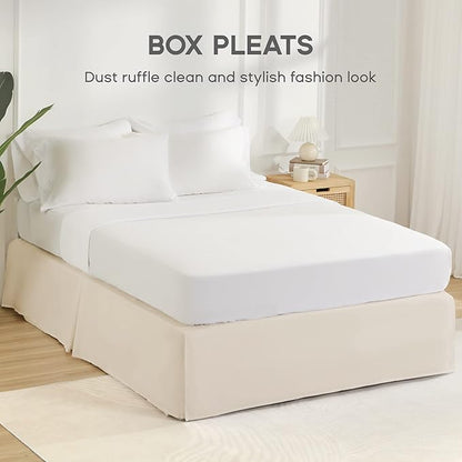 SONIVE Twin Bed Skirt, Classic Tailored Easy Fit Brushed Microfiber Skirts - Image 2