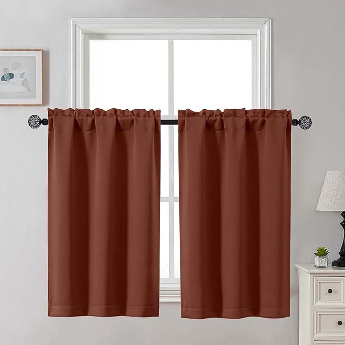 Gwine Short Curtains for Bedroom 45 Inches Long, Short Half Window Kitchen by Gwine