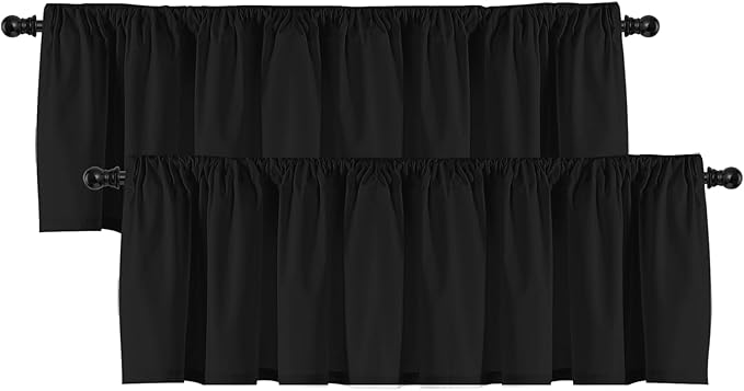 2 Panels Christmas Black Curtain Valances by Deztibos
